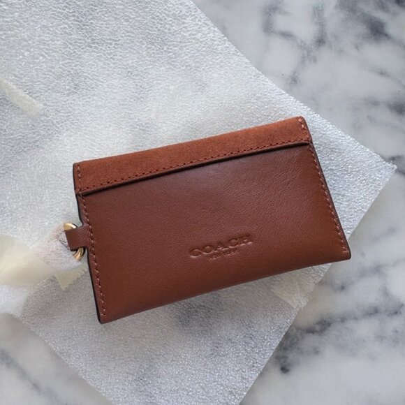 New! COACH Turnlock Card Case 1941 Saddle - Picture 5 of 9